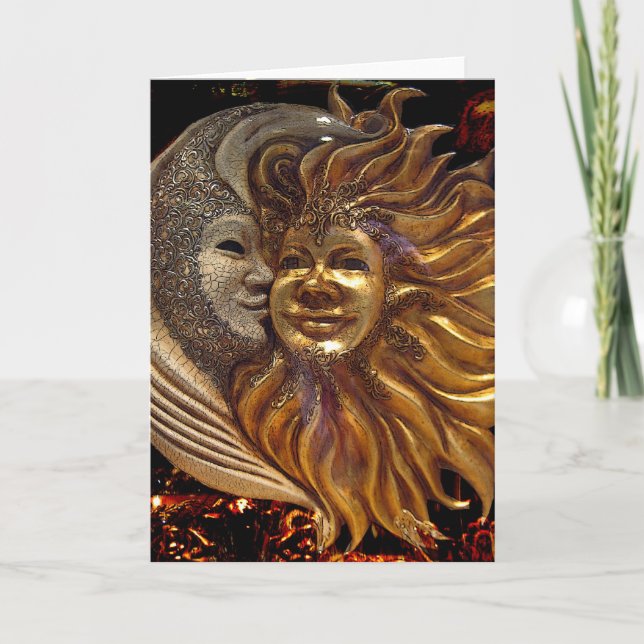 Carte Italien Sun et masques de Carnaval de lune (Devant)