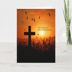 Carte Italien Sympathy Condoglianze Sunset Cross