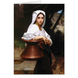 Carte italienne de l'eau de dessin de fille de