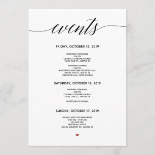 Carte Itinéraire Mariage de calligraphie simple et