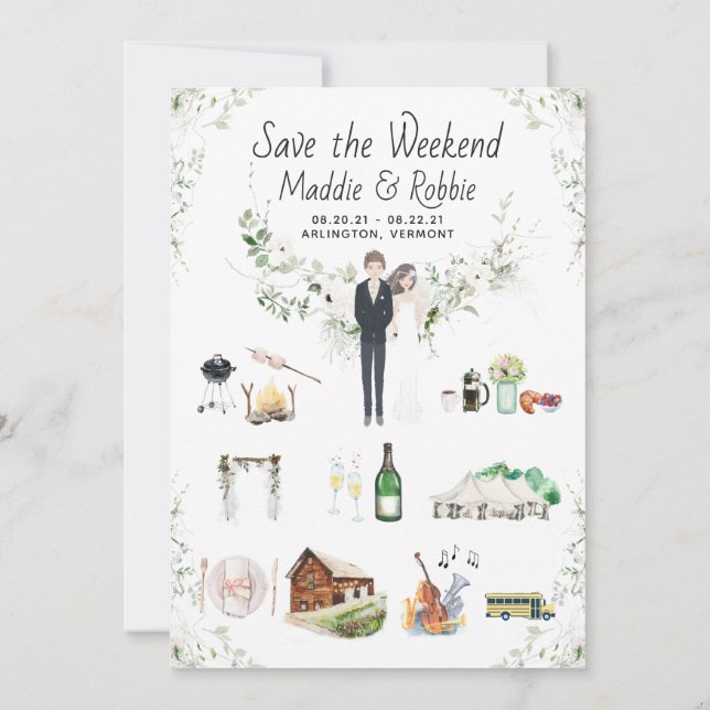 Carte Itinéraire Personnalisée pour Mariage à Dest (Dos)