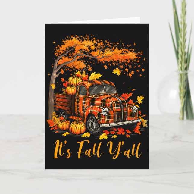 Carte It's Fall Y'all Pumpkin Truck Autumn Tree Hello Fa (Devant)