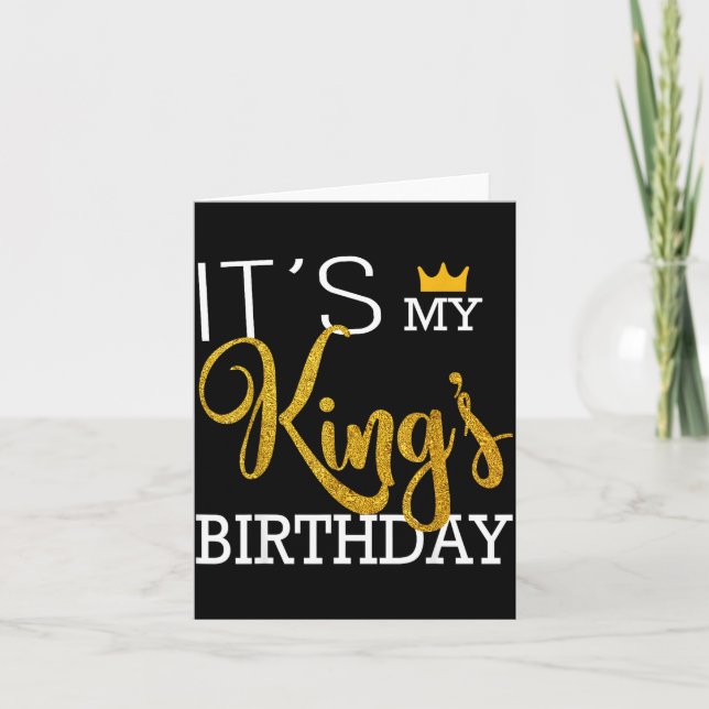 Carte It's King's Birthday Couples Matching Illustration (Devant)