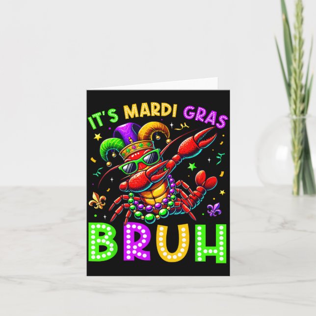 Carte It's Mardi Gras Bruh Dabbing Crawfish Carnival Boy (Devant)