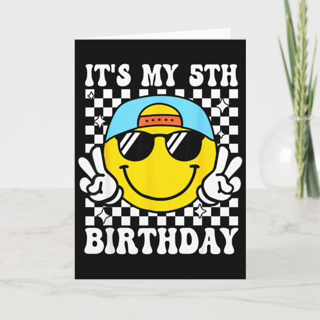 Carte It's My 5th Birthday 5 Years Old Boys Bruh I'm 5 F (Devant)