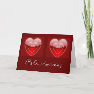 Carte "It's Our Anniversary" - Triple Red Heart Duo [1]