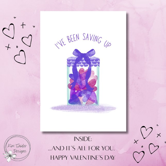 Carte "I've been saving up" Jar of Love Valentine's Day (Créateur téléchargé)