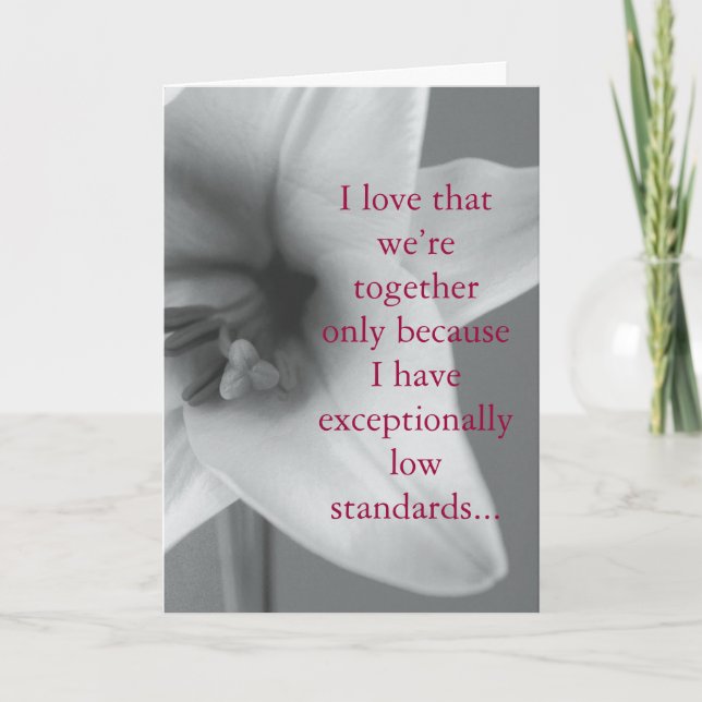 Carte J’adore que nous ne soyons ensemble que parce que. (Devant)