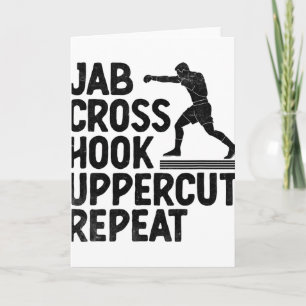 Carte Jab Croix Crochet Uppercut Répéter Boxeur Sports A