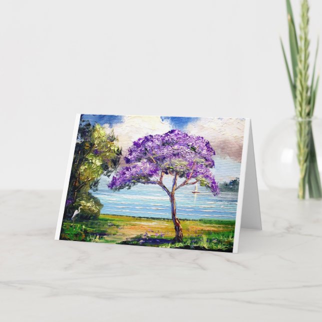 Carte Jacaranda Arbre Tropical Art (Devant)