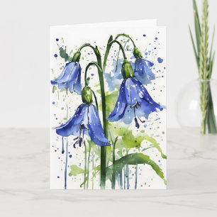 Carte Jacinthe des bois - Fleurs aquarelle