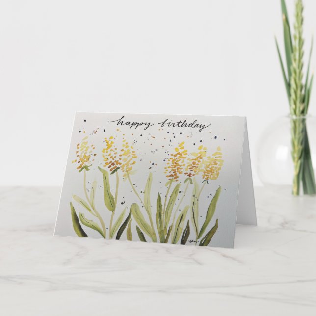 Carte Jacinthe jaune Anniversaire (Devant)
