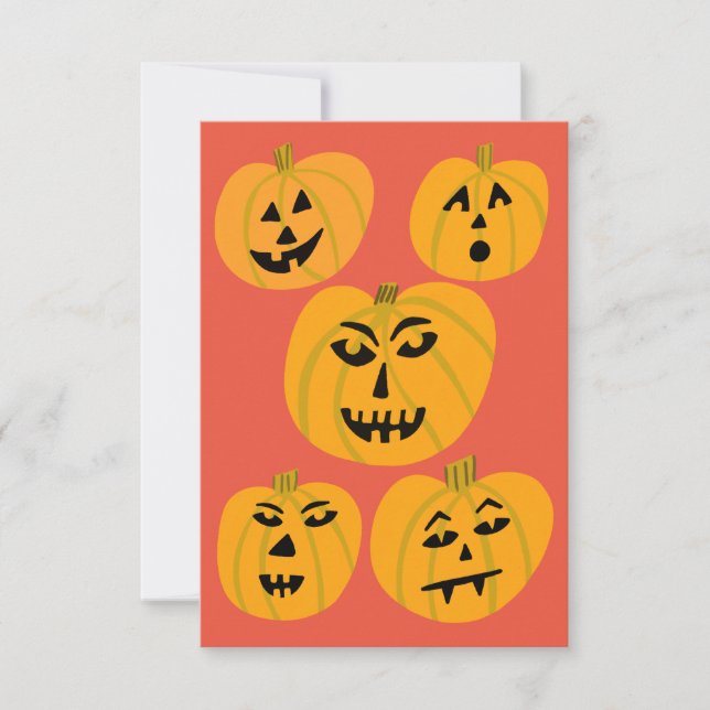 Carte Jack-O-Lantern Citrouille d'Halloween (Devant)