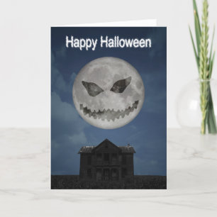Carte Jack-o'-lantern effrayant Lune d'Halloween