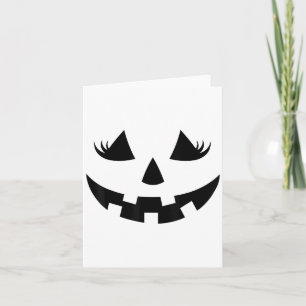 Carte Jack-o'-lantern Face Citrouille Eyelashes Hallowee