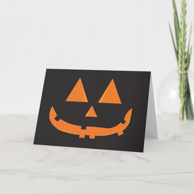 Carte Jack-o'-lantern Face Citrouille Halloween orange n (Devant)
