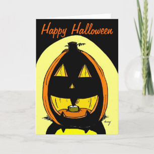 Carte Jack o' Lantern "Happy Halloween"