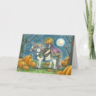 Carte JACK-O'-LANTERN PRINCE SUR SA MAGIE UNICORN Blank