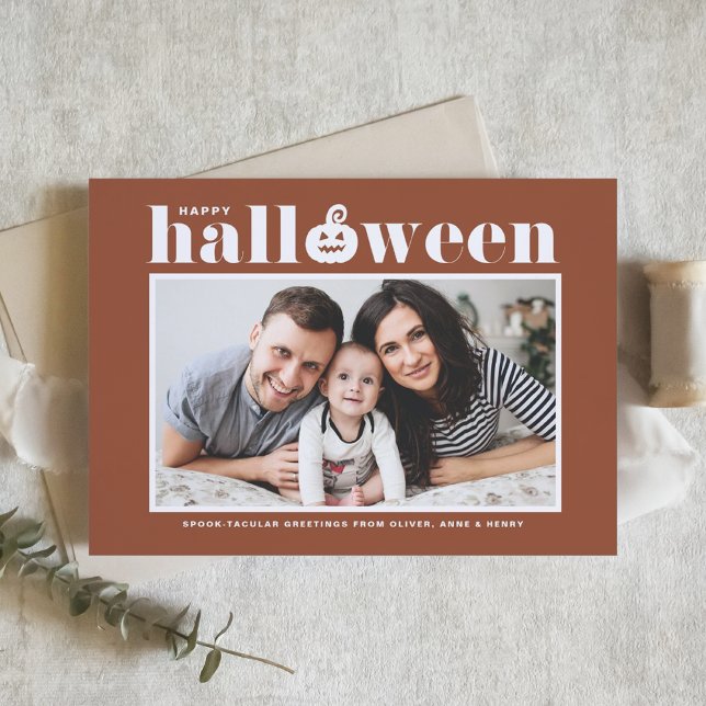 Carte Jack-o'-lantern Terracotta Photo Halloween heureux (Créateur téléchargé)