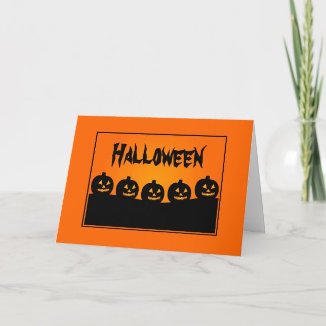 Carte Jack-o-lanterne Halloween personnalisée (Devant)