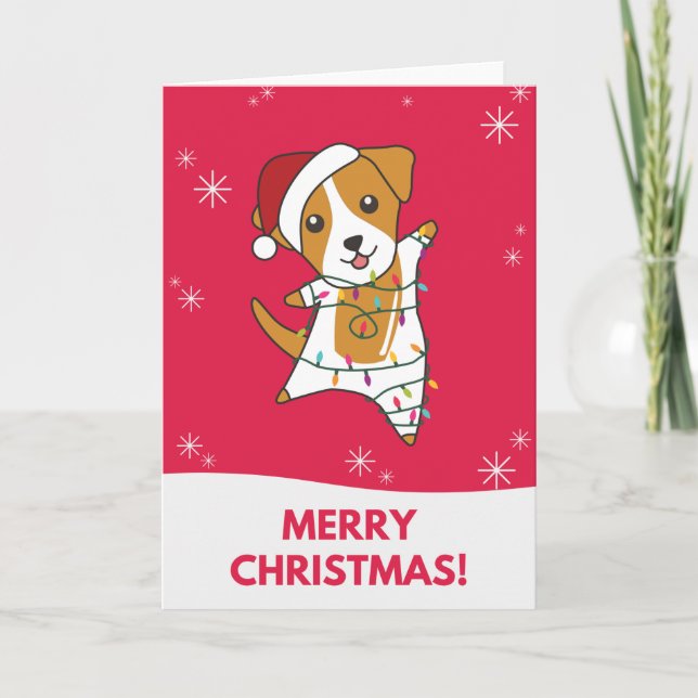 Carte Jack Russel Chien de Noël Animaux d'hiver Chiens C (Devant)