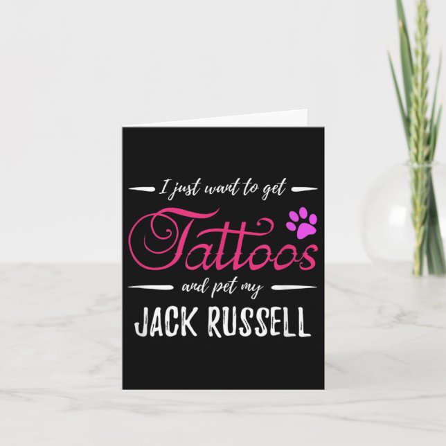Carte Jack Russell Amoureux des chiens Tattoo Funny Chie (Devant)