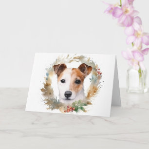 Carte Jack Russell Christmas Wreath Festive Pup