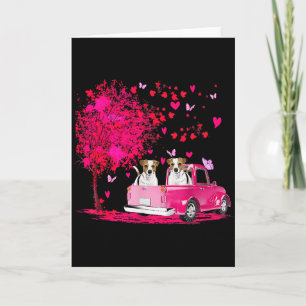 Carte Jack Russell Couple Camion Joyeuse Saint-Valentin