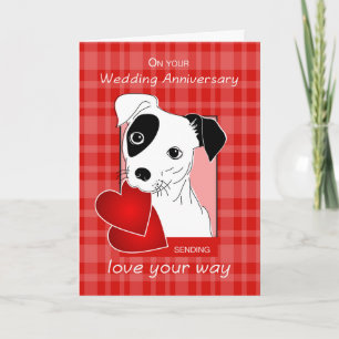 Carte Jack Russell Terrier Dog, l'anniversaire du Mariag