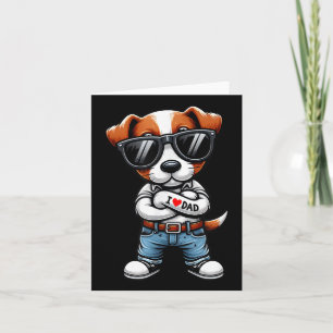 Carte Jack Russell Terrier J'Aime Papa Drôle Chien Tatto