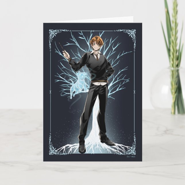 Carte Jack Russell Terrier Patronus d'Anime Ron Weasley (Devant)