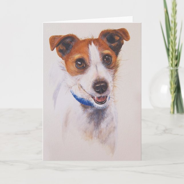 Carte Jack Russell Terrier Peint en aquarelle (Devant)