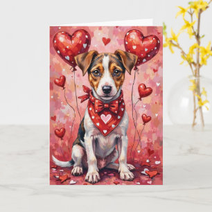 Carte Jack Russell Terrier Saint-Valentin Chien Assis