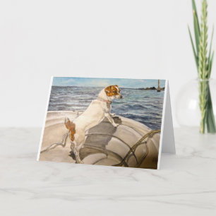 Carte Jack Russell Terrier sur le bateau