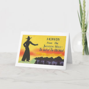 Carte Jackson Hole Wyoming Cowboy Card