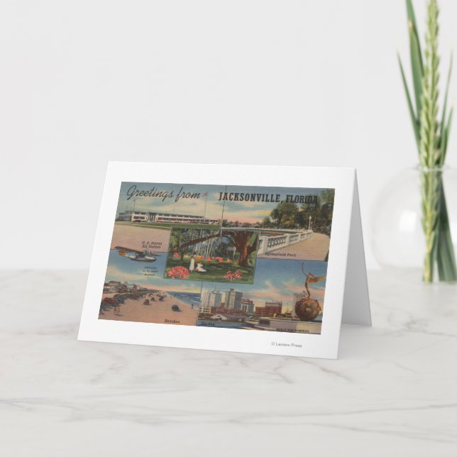 Carte Jacksonville, la Floride - salutations de (Devant)