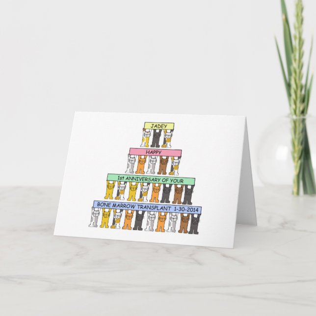 Carte Jadey Anniversaire de greffe de moelle osseuse (Devant)
