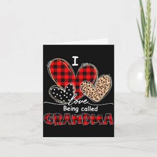 Carte J'adore être appelée grand-mère à carreaux rouges 