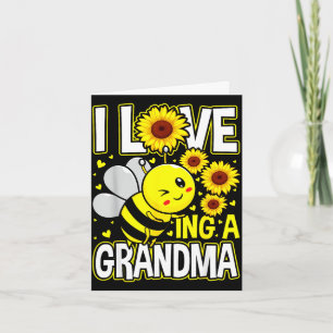 Carte J'adore être une abeille grand-mère tournesol, fêt