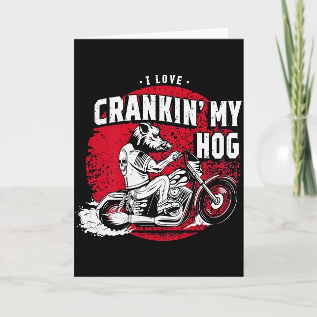 Carte J'adore Faire Démarrer Mon Motard de Hog (sur le d (Devant)