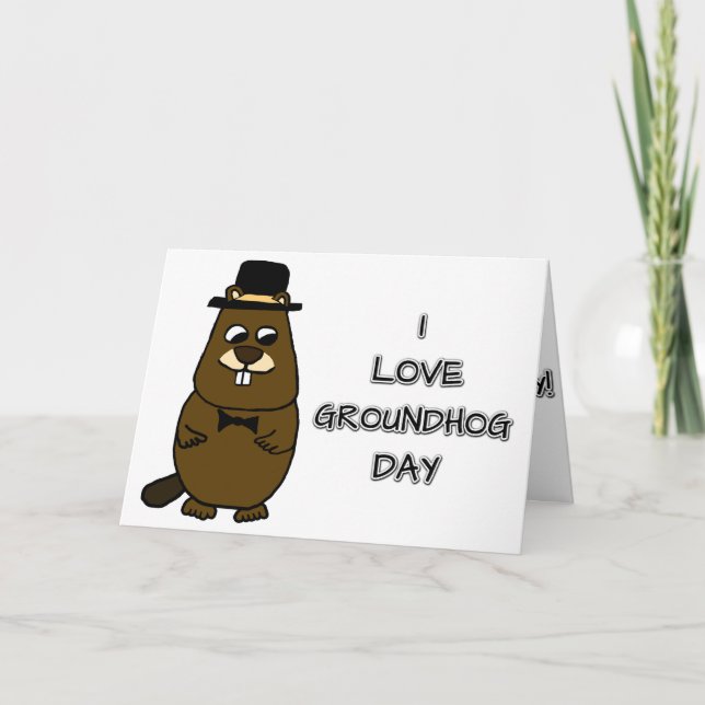 Carte J'adore Groundhog Day (Devant)