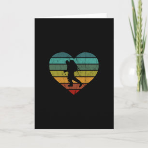 Carte J'adore la Randonnée - Cœur Rétro Vintage