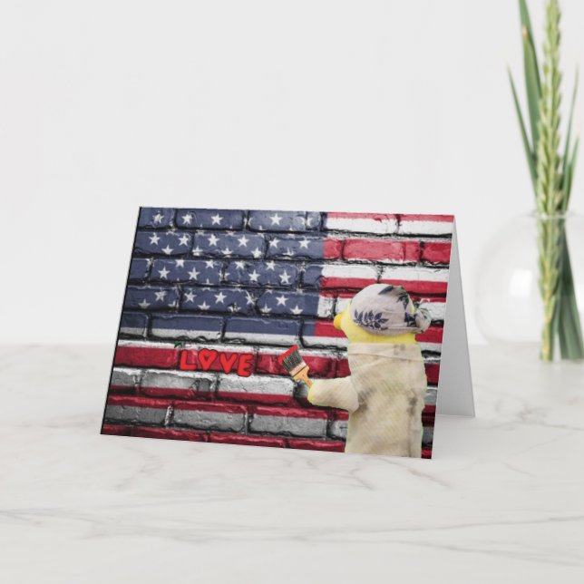 Carte J'adore l'art de graffiti murale USA. (Devant)