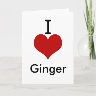 Carte J'adore (♥) le gingembre