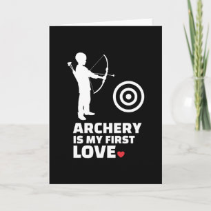 Carte J'adore le tir à l'arc Design élégant silhouette d
