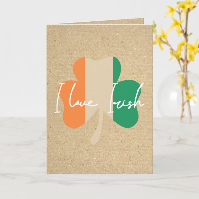 Carte J'adore l'Irlandais ! (Fleur jaune)