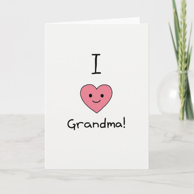 Carte J'adore Mamie (Devant)