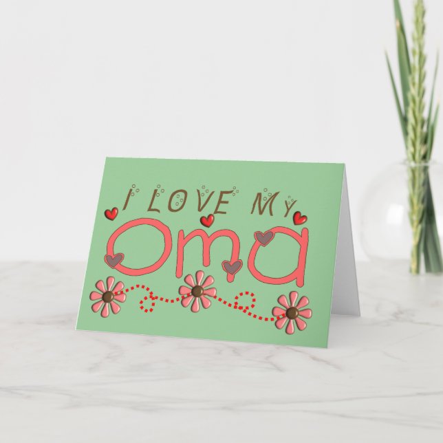 Carte J'adore mes cadeaux OMA (Devant)