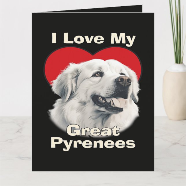 Carte J'adore mon chien des Pyrénées (Devant)
