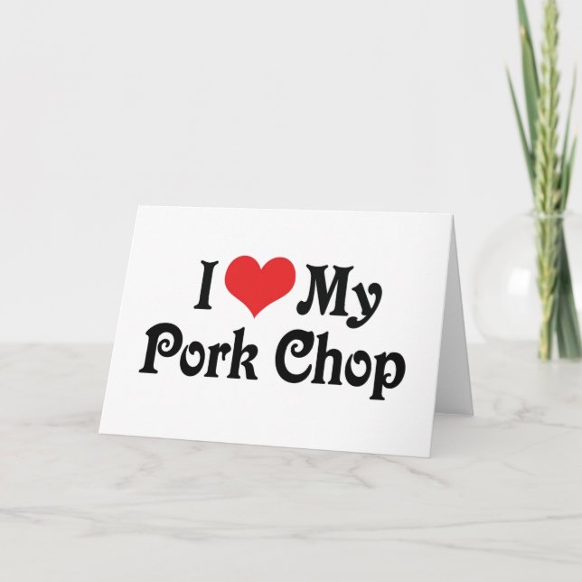 Carte J'adore mon côtelette de porc (Devant)